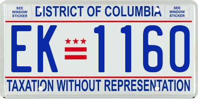 DC license plate EK1160