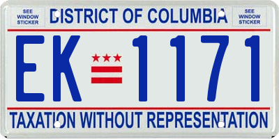 DC license plate EK1171