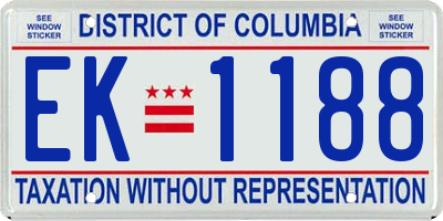 DC license plate EK1188