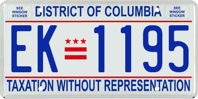 DC license plate EK1195