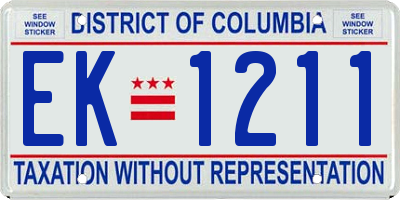 DC license plate EK1211