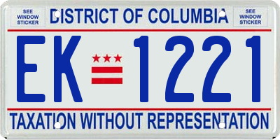 DC license plate EK1221