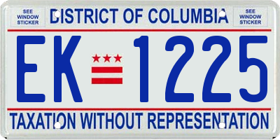 DC license plate EK1225