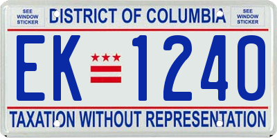 DC license plate EK1240