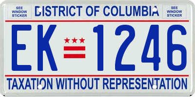 DC license plate EK1246