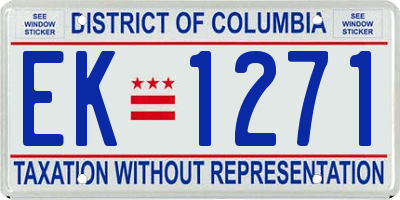 DC license plate EK1271