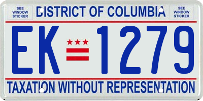 DC license plate EK1279