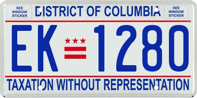 DC license plate EK1280