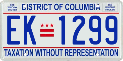 DC license plate EK1299