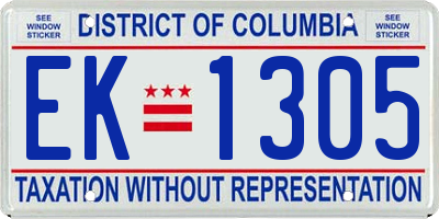DC license plate EK1305