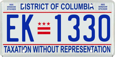 DC license plate EK1330