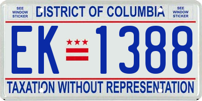 DC license plate EK1388