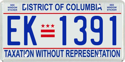 DC license plate EK1391