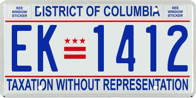 DC license plate EK1412