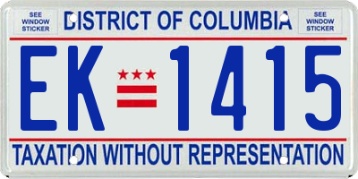 DC license plate EK1415
