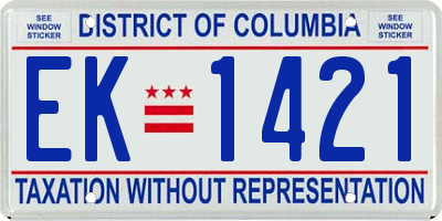 DC license plate EK1421