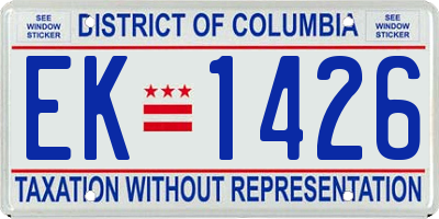 DC license plate EK1426