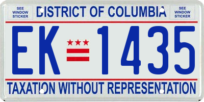 DC license plate EK1435