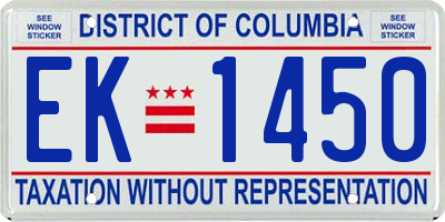 DC license plate EK1450