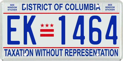 DC license plate EK1464