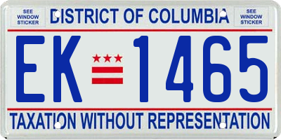 DC license plate EK1465