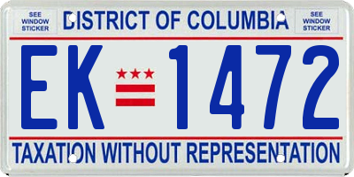DC license plate EK1472