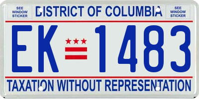 DC license plate EK1483