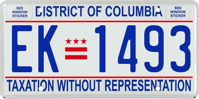 DC license plate EK1493