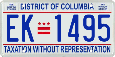 DC license plate EK1495