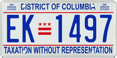 DC license plate EK1497