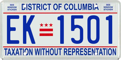 DC license plate EK1501