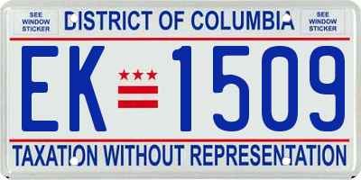 DC license plate EK1509