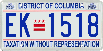 DC license plate EK1518