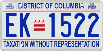 DC license plate EK1522