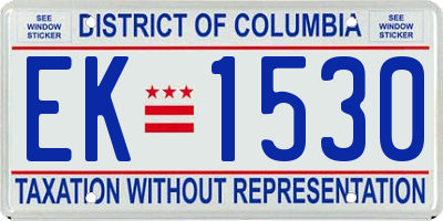 DC license plate EK1530