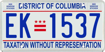 DC license plate EK1537