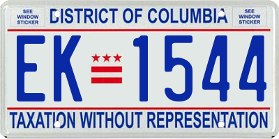 DC license plate EK1544