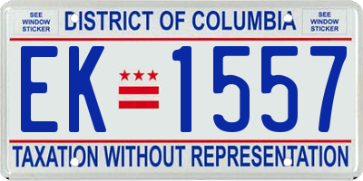 DC license plate EK1557