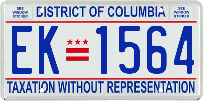 DC license plate EK1564