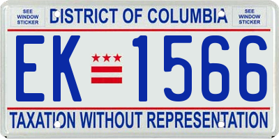 DC license plate EK1566