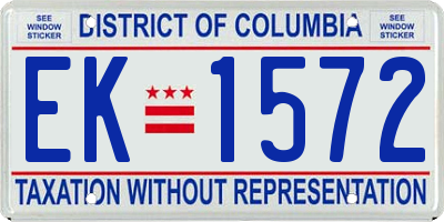 DC license plate EK1572