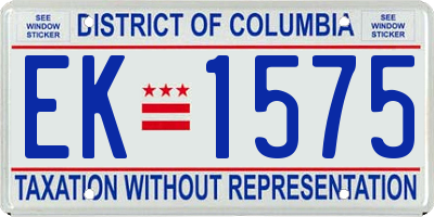 DC license plate EK1575