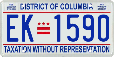 DC license plate EK1590