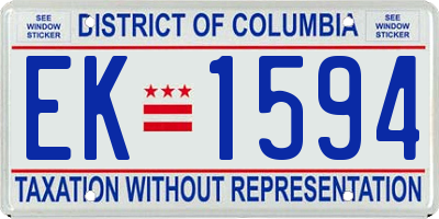 DC license plate EK1594