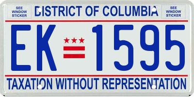 DC license plate EK1595
