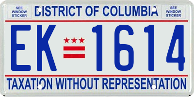 DC license plate EK1614