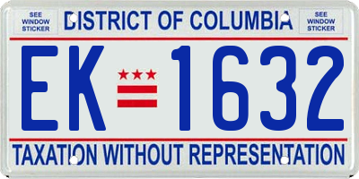 DC license plate EK1632