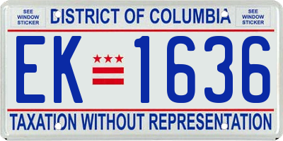 DC license plate EK1636