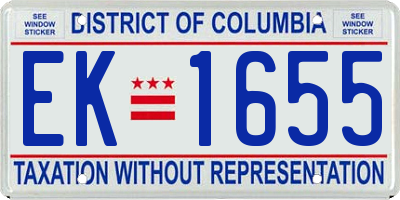DC license plate EK1655