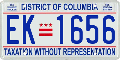 DC license plate EK1656